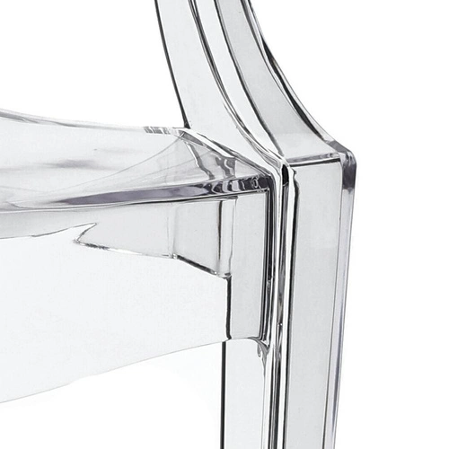 Průhledná židle Royal D2.DESIGN s područkami ve stylu Ludvíka do jídelny a obývacího pokoje