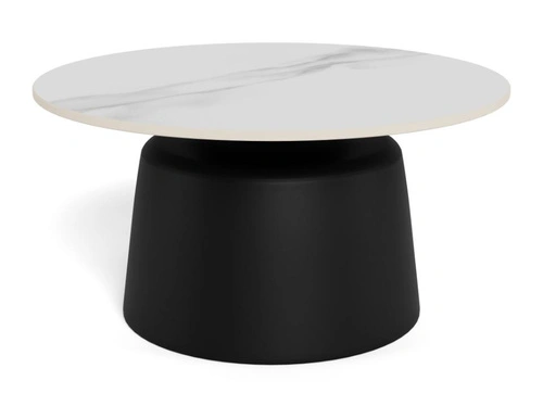 Konferenční stolek Santorini 70 cm kulatý bílý keramický do obýváku