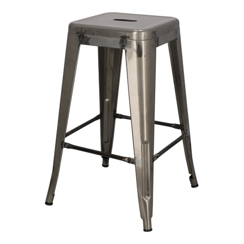 Barová židle Paris 66 cm kovová černá industriální k kuchyňskému ostrůvku inspirovaná Tolix D2.DESIGN