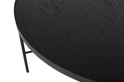 Moderní kulatý dubový konferenční stolek černý Tre 60 cm do obýváku NORDIFRA