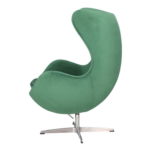 Zelené sametové otočné křeslo do obýváku ve stylu Egg D2.DESIGN