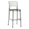 Barová židle Isy transparentní s opěrkou moderní glamour do kuchyně a k ostrůvku SCAB Design