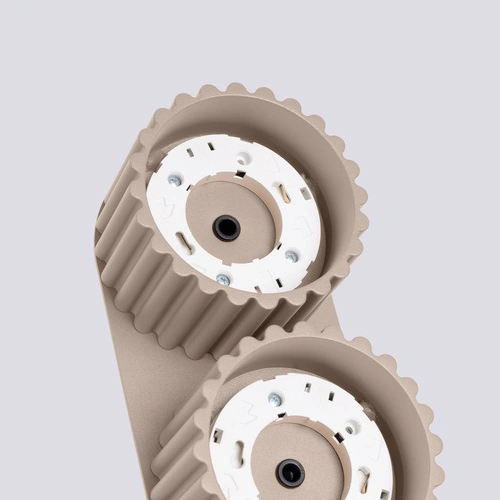 Moderní stropní svítidlo AURA 2 béžové do obývacího pokoje a kuchyně hliníkové GX53