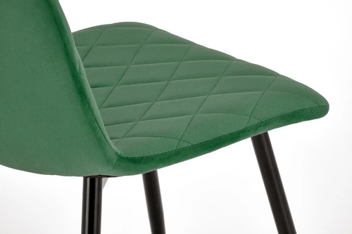 Čalouněná jídelní židle Uferyn Velvet tmavě zelená moderní prošívaná Intesi