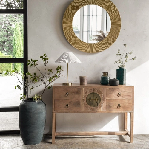 Noční lampička Jil zlatá s bílým stínidlem glamour do ložnice a obýváku 47 cm Atmosphera