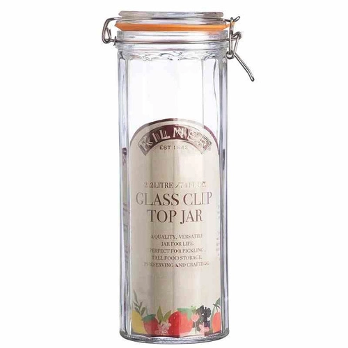 Sklenice 2,2l, Facetted Clip Top Jar KILNER