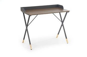 Moderní pracovní stůl Indira ořech černý 90 cm industriální Intesi do kanceláře nebo pracovny