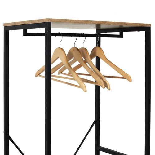 Lukis moderní stojanový věšák do předsíně s policemi loft kov černý hnědý Intesi