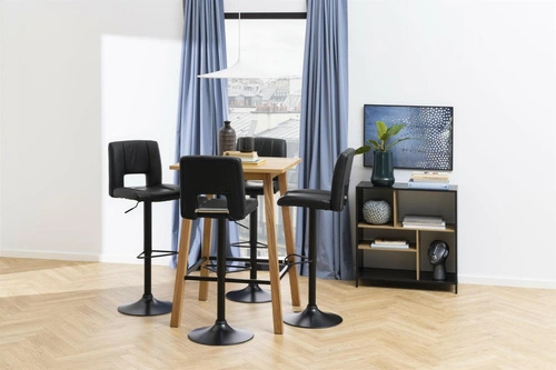 Židle barová Sylvia černá/černá