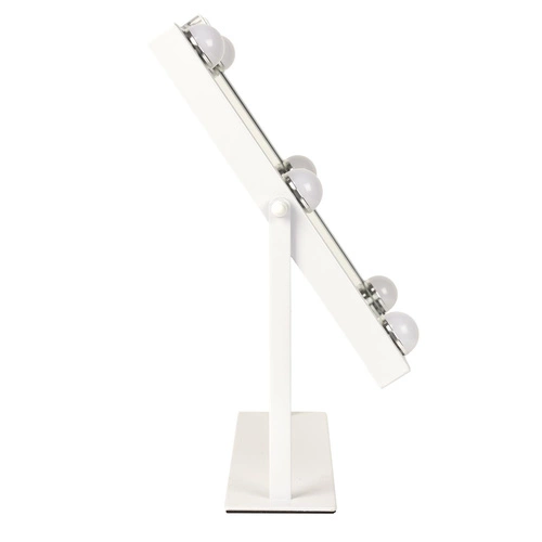 Intesi LED stojací kosmetické zrcadlo s reproduktorem a nabíječkou bílé obdélníkové