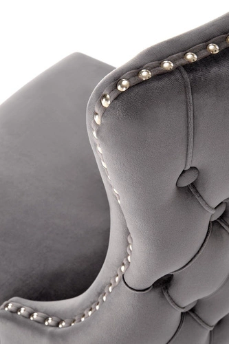 Šedá čalouněná jídelní židle Iridionne z veluru na dřevěných nohách