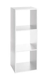 Moderní bílá knihovna do obýváku Kali 3policový modulární MDF 100,5 cm