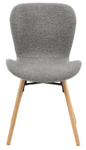 Čalouněná jídelní židle Batilda šedá moderní s dřevěnými nohami Actona
