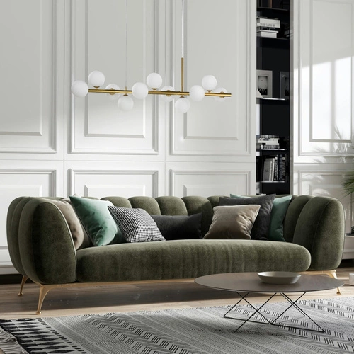 Závěsné svítidlo koule MINI MOON zlatá 100 cm, výškově nastavitelné do obýváku a jídelny Step into Design