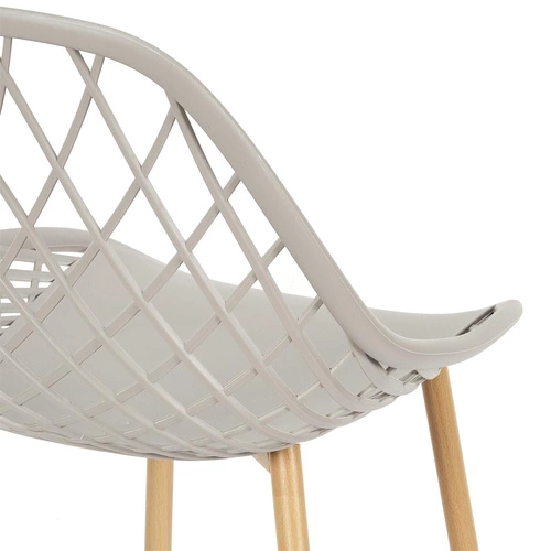 Jídelní židle Malaga Intesi šedá z plastu v ratanovém vzhledu, snadné čištění