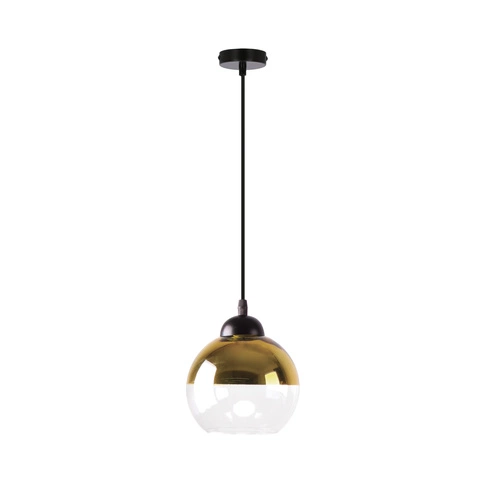 Závěsná lampa Contessa černá 1x40 E27 zlaté stínítko