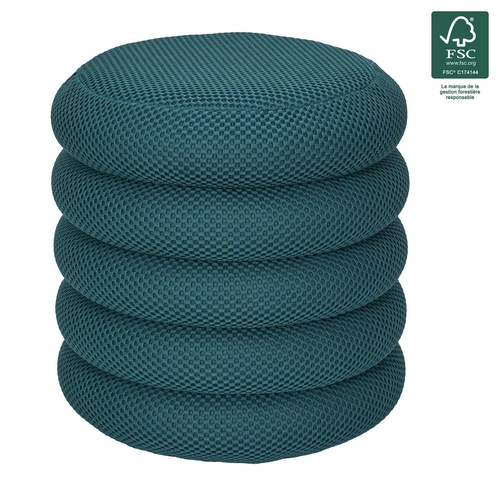 Okrúhlý tyrkysový taburet s úložným prostorem Atom Intesi moderní do obývacího pokoje a ložnice 42 cm