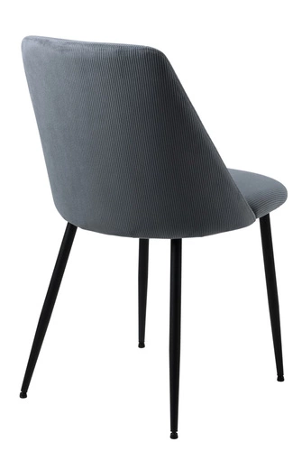 Čalouněná jídelní židle Ines šedý manšestr Actona moderní na černých nohách