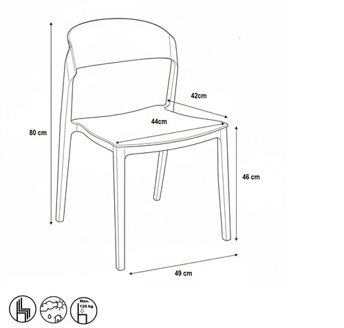 Židle Ribbon Intesi bílá moderní plastová do jídelny a kuchyně