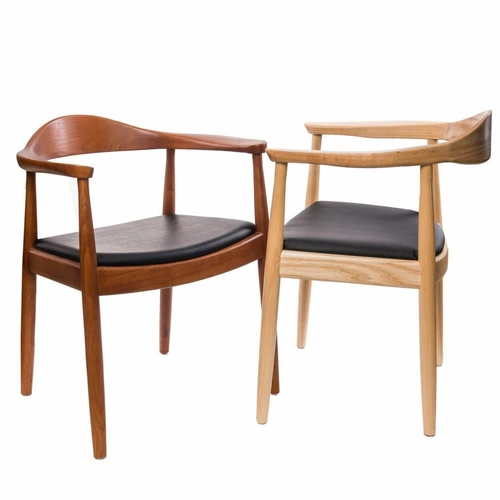 Dřevěná jídelní židle s područkami retro čalouněná eko kůží President D2.DESIGN