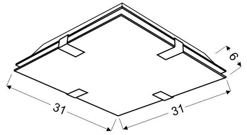 Stropní svítidlo Fiera 31x31 1x9W LED čtverec