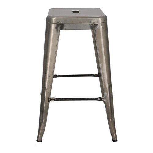 Barová židle Paris 66 cm kovová černá industriální k kuchyňskému ostrůvku inspirovaná Tolix D2.DESIGN