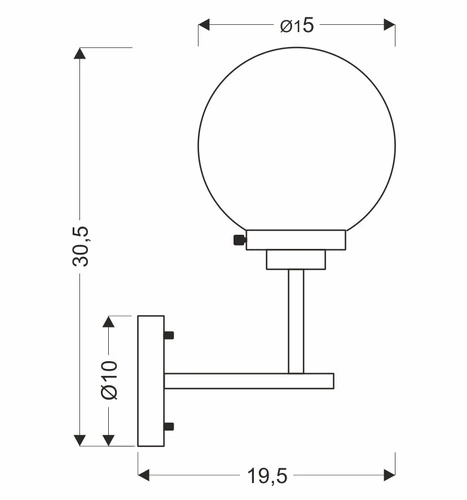 Nástěnné svítidlo Lens moderní černé sklo do obýváku a ložnice CANDELLUX
