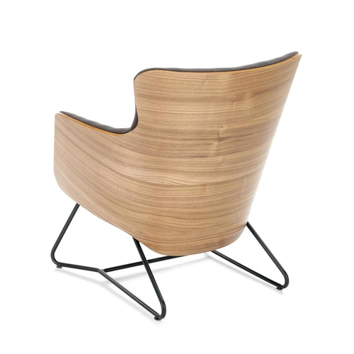 Čalouněné křeslo Calderon šedý ořech na lyžinách do obýváku moderní industriální Intesi