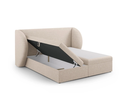 Čalouněná postel Miley béžová 140x200 s úložným prostorem moderní do ložnice