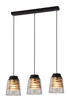 Závěsná lampa Fresno černá 3x60W E27 čiré stínítko