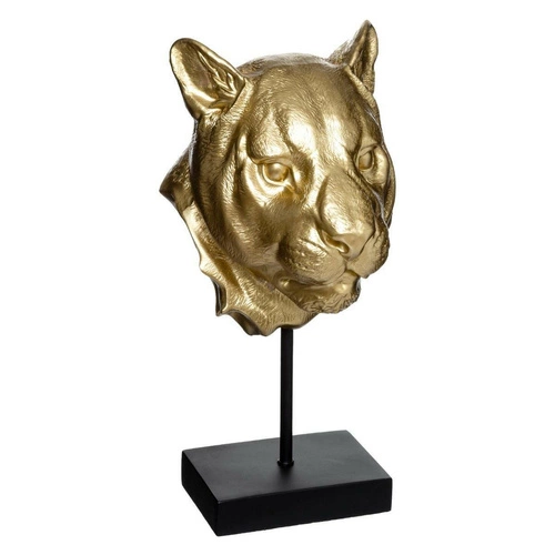 Dekorační soška lev Lion zlatý glamour Atmosphera na černém podstavci do obýváku 35,5 cm