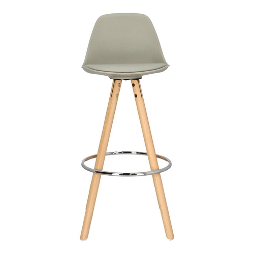 Barová židle Nord šedá s opěrkou do kuchyně a jídelny moderní dřevěná z ekokůže Intesi