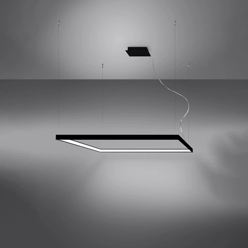 LED lustr Nelya L černý moderní do obýváku a jídelny 110 cm Thoro