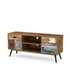 Dřevěný TV stolek Kaliope 120 cm moderní hnědý stojací do obýváku se zásuvkami