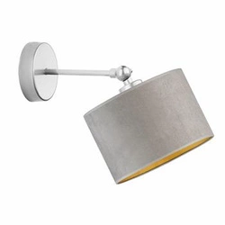 Nástěnné svítidlo glamour s velurovým stínidlem TETE šedé, nastavitelné do ložnice a obýváku LYSNE