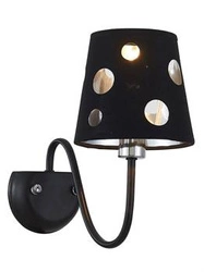 Nástěnná lampa Batley černá glamour s kovovým stínidlem do obýváku a ložnice Ledea