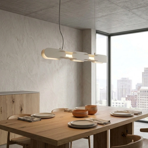 Závěsné LED svítidlo CHAIN 91 béžové moderní nad kuchyňský ostrůvek