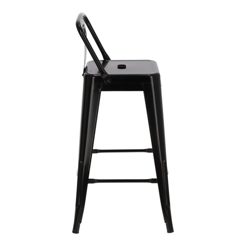 Židle barová Paris Back short 66cm černá insp.Tolix výprodej