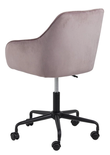 Ergonomická kancelářská židle Brooke Actona růžová sametová otočná s područkami k psacímu stolu