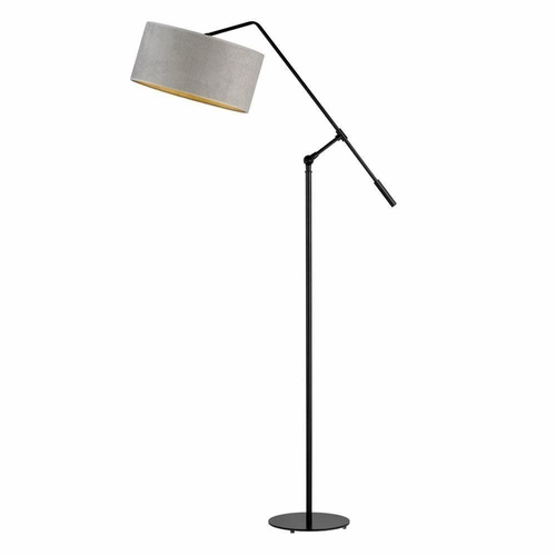 Stojací lampa do obýváku Liberia Gold Lysne moderní šedá s nastavitelným stínidlem 170 cm