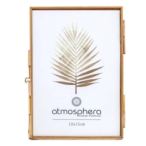 Skleněný dekorativní fotorámeček 10x15 zlatý stojací glamour Apolline Atmosphera