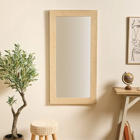 Předsíňové zrcadlo Anaya 120x60 obdélníkové v travertinovém rámu