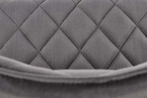 Čalouněná jídelní židle Elise šedý samet moderní glamour na černých nohách