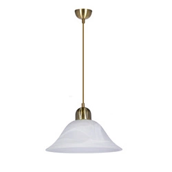 Moss závěsná lampa patina 1x60W E27 stínidlo bílý alabastr