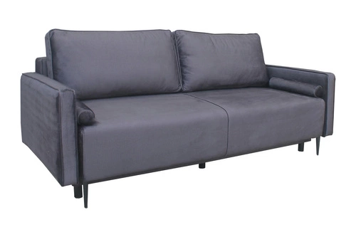 Rozkládací pohovka s úložným prostorem Arosa grafitová do obýváku v loft stylu