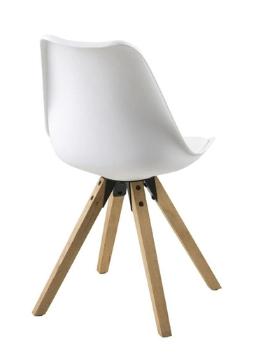 Jídelní židle Dima bílá plast a dub Actona snadno čistitelná skandinávský styl