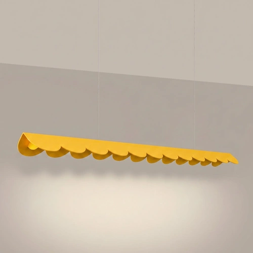 Závěsné LED svítidlo BISCUIT 130 žluté nad ostrůvek, nastavitelné