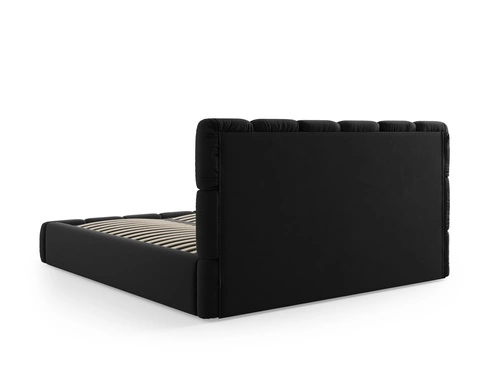 Čalouněná postel Bellis 200x200 černý samet s úložným prostorem do ložnice glamour
