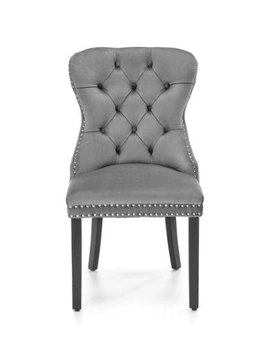 Čalouněná sametová židle Charlotte šedá do jídelny a obýváku moderní glamour Intesi