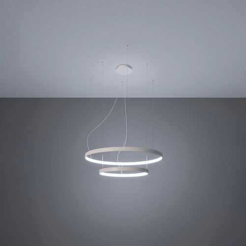 Moderní LED lustr RIO 2 bílý 78 cm do obýváku a jídelny Thoro